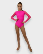 Купальник для танцев для девочки, розовая фуксия