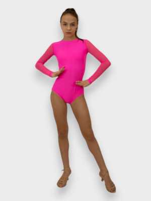 Купальник для танцев для девочки, розовая фуксия