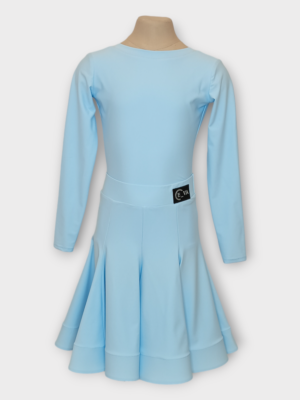 Рейтинговое платье для бальных танцев для девочки, голубое