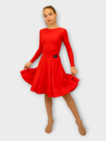 Рейтинговое платье для бальных танцев для девочки, красное