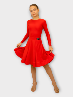 Рейтинговое платье для бальных танцев для девочки, красное