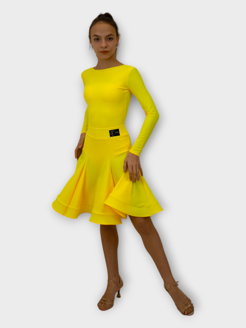 Рейтинговое платье для бальных танцев для девочки, желтое