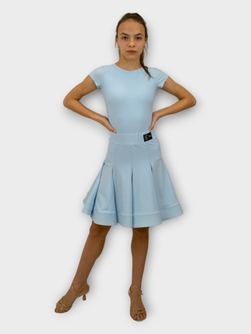 Рейтинговое платье для бальных танцев для девочки, голубое