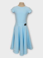 Рейтинговое платье для бальных танцев для девочки, голубое, бифлекс