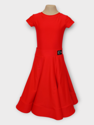 Рейтинговое платье для бальных танцев для девочки, красное, бифлекс