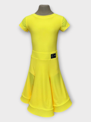 Рейтинговое платье для бальных танцев для девочки, желтое, бифлекс