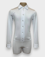 Рейтинговая рубашка стандарт для бальных танцев для мальчика, белая