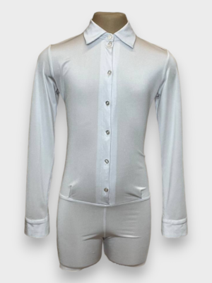 Рейтинговая рубашка стандарт для бальных танцев для мальчика, белая